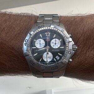 Tag Heuer Aquaracer Black and Silver Chronograph